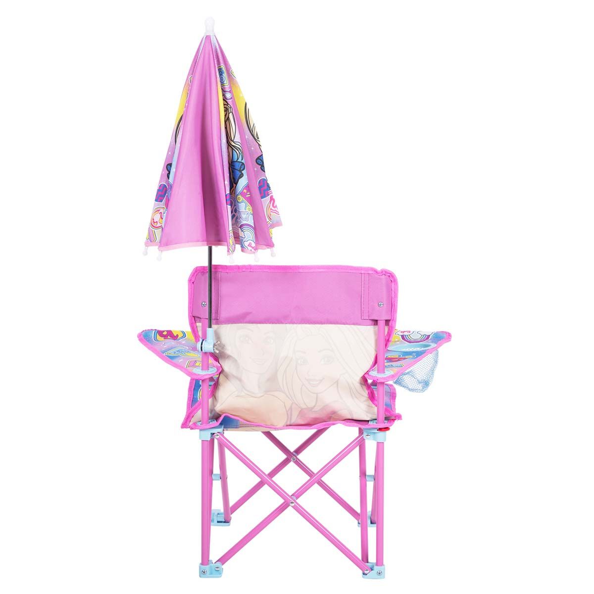 Barbie Kids Camp Chair with Umbrella 30kg, , bcf_hi-res