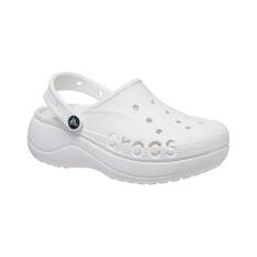 Crocs Women's Platform Baya Clogs White W6, White, bcf_hi-res