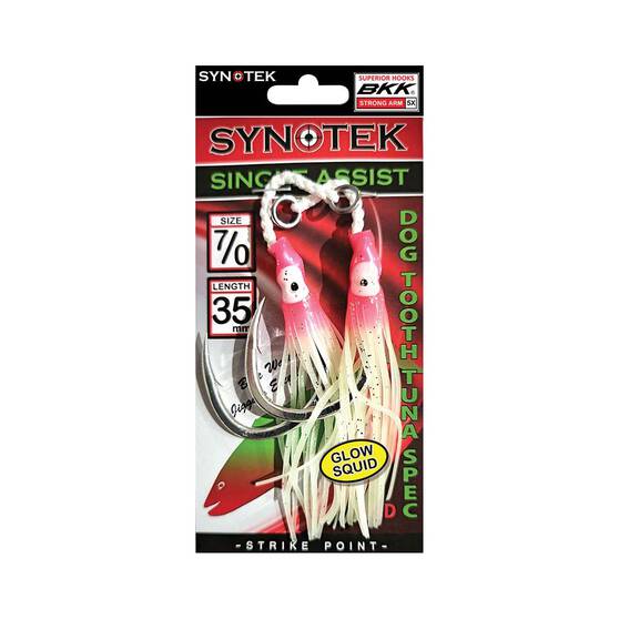 Synotek Single Assist Hooks 7/0 3.5cm Pink Head Glow, Pink Head Glow, bcf_hi-res