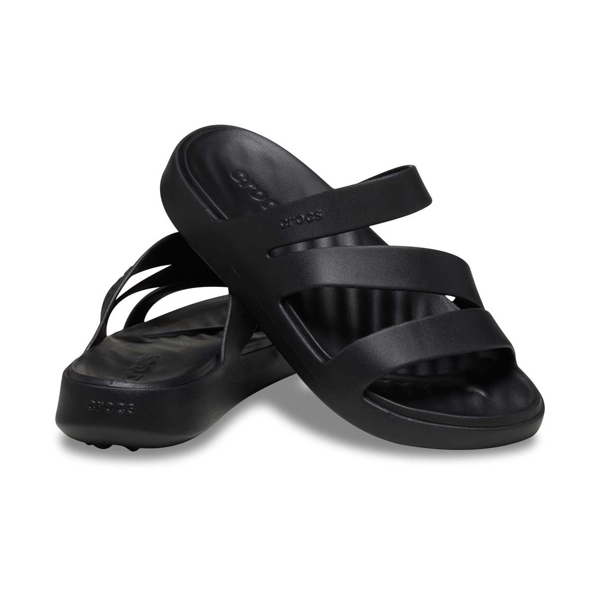 Crocs Women's Getaway Strappy Shoes Black W7, Black, bcf_hi-res