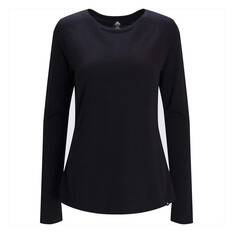 Macpac Women’s Ella 180 Merino Long Sleeve Shirt True Black 6, True Black, bcf_hi-res
