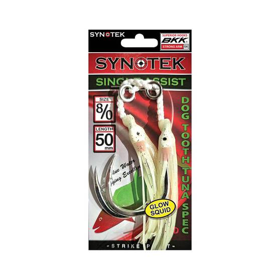 Synotek Single Assist Hooks 8/0 5.0cm Full Glow, Full Glow, bcf_hi-res