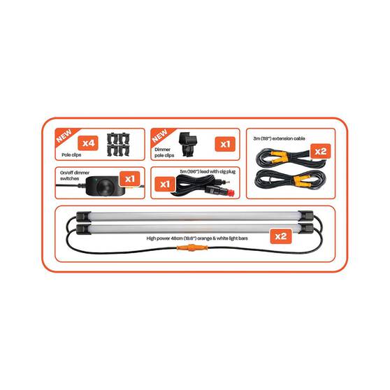 Hardkorr 2 Bar Tri Colour LED Camp Light Kit, , bcf_hi-res