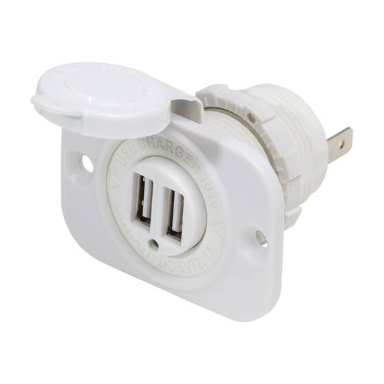 Blue Sea Systems Dual USB 2.1A Charging Socket White, White, bcf_hi-res