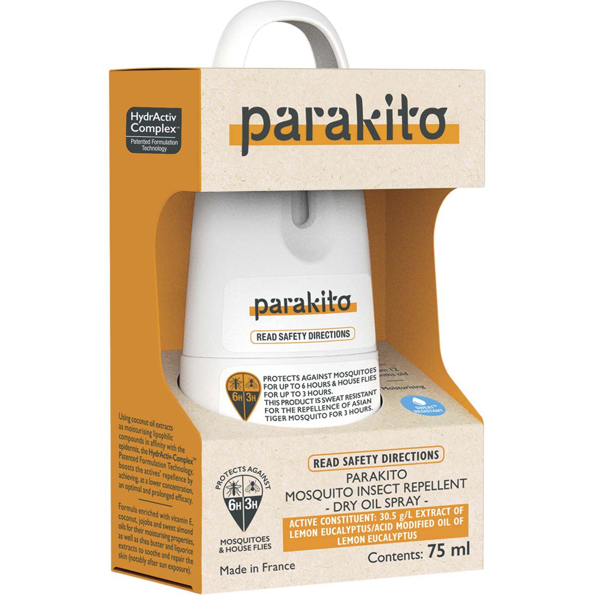 Para'kito Sweat Resistant Mosquito Insect Repellent Spray 75ml, , bcf_hi-res