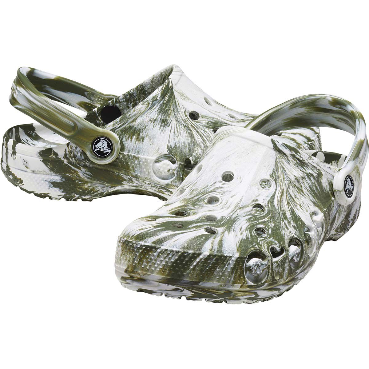 Crocs Unisex Baya Marble Clogs, Army, bcf_hi-res