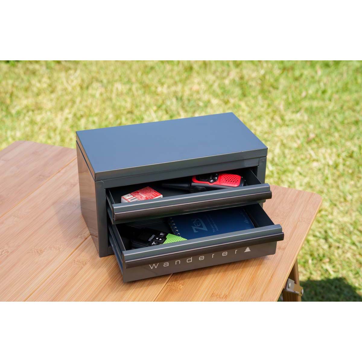Wanderer Mini Gear Cabinet 2 Drawer Charcoal, Charcoal, bcf_hi-res