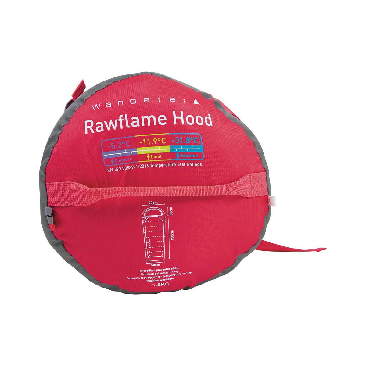 Wanderer YouthFlame -5.2&deg;C Hooded Sleeping Bag, , bcf_hi-res