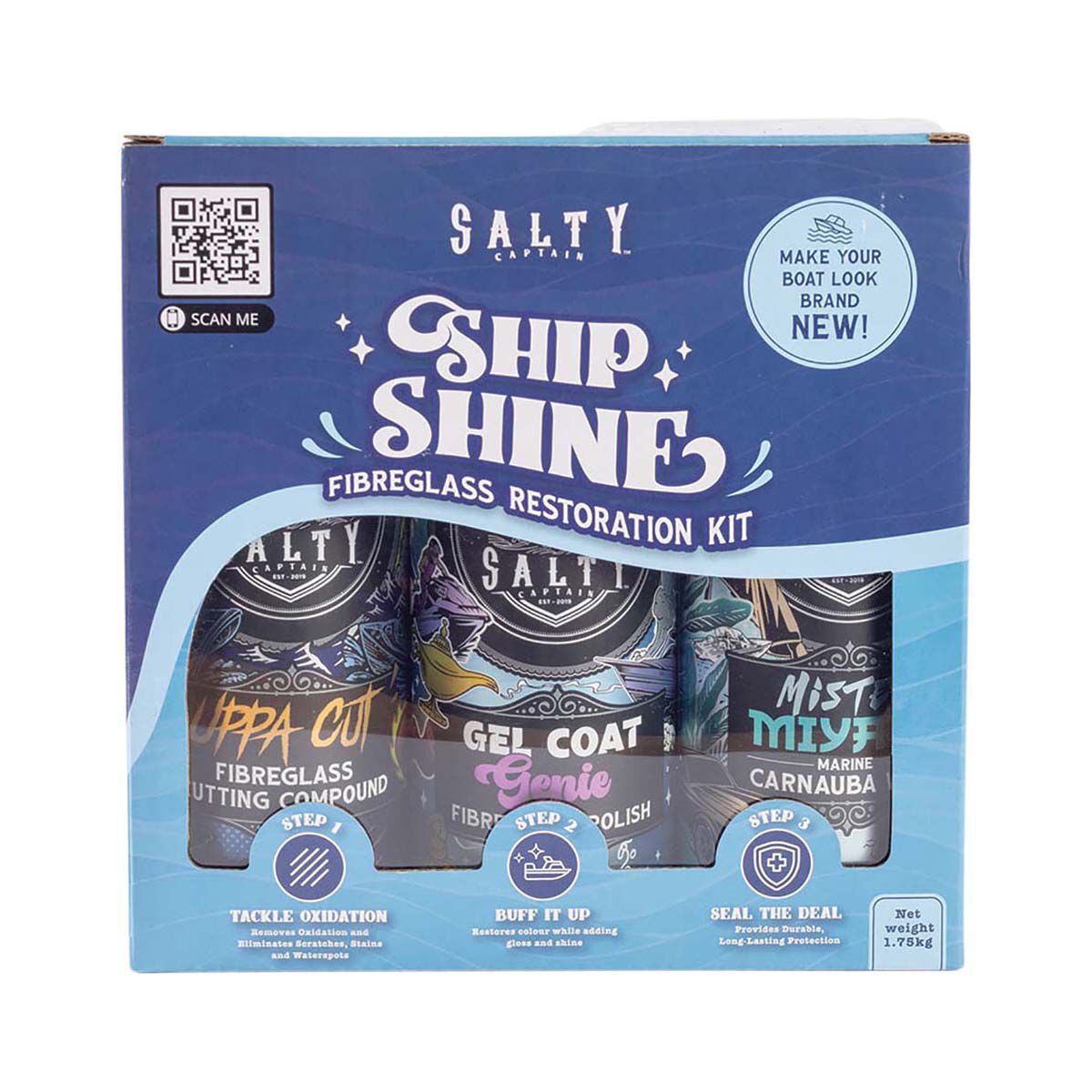 Salty Captain Ship Shine Fiberglass Cut and Polish Kit, , bcf_hi-res