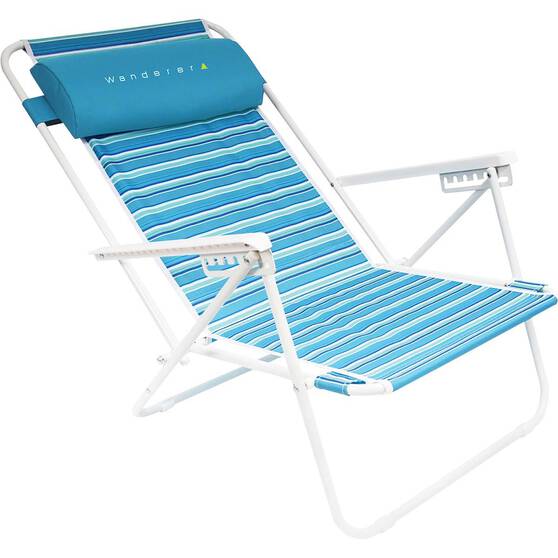 Wanderer Seafoam Stripe Beach Chair 120kg BCF