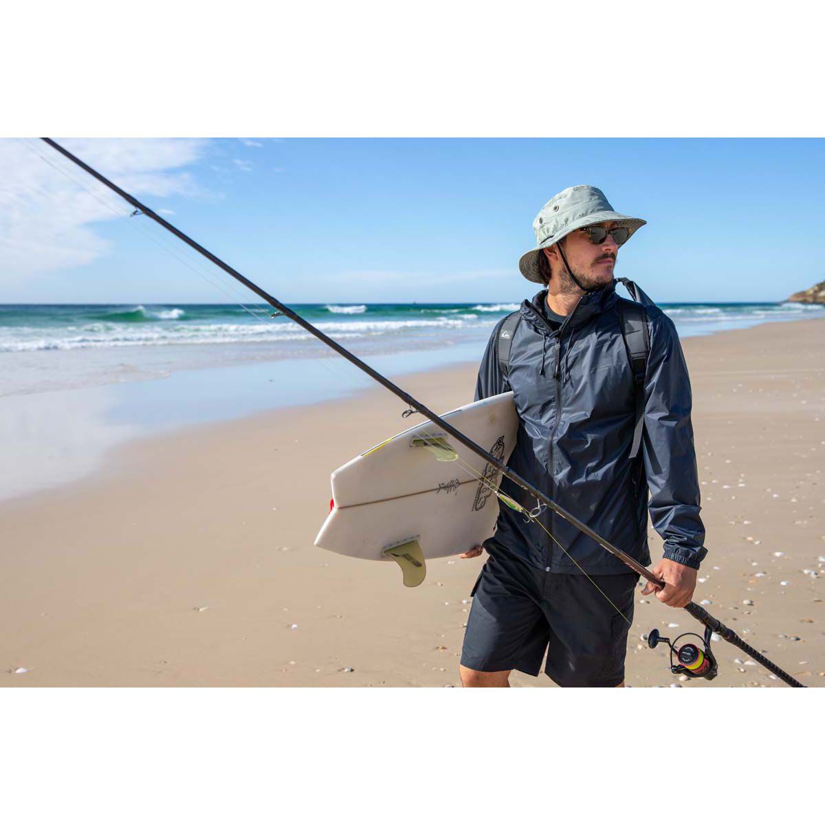 Quiksilver Waterman Men's Technical Rain Jacket Black L, Black, bcf_hi-res