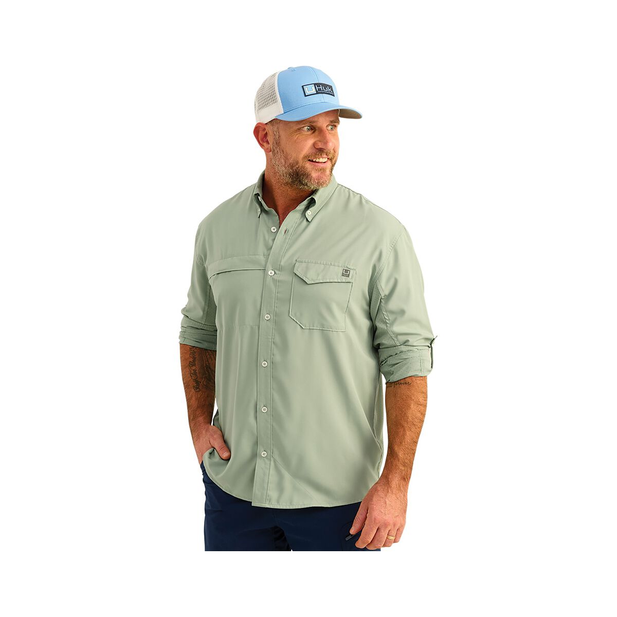 Huk Men's Tide Point Long Sleeve Fishing Shirt, , bcf_hi-res