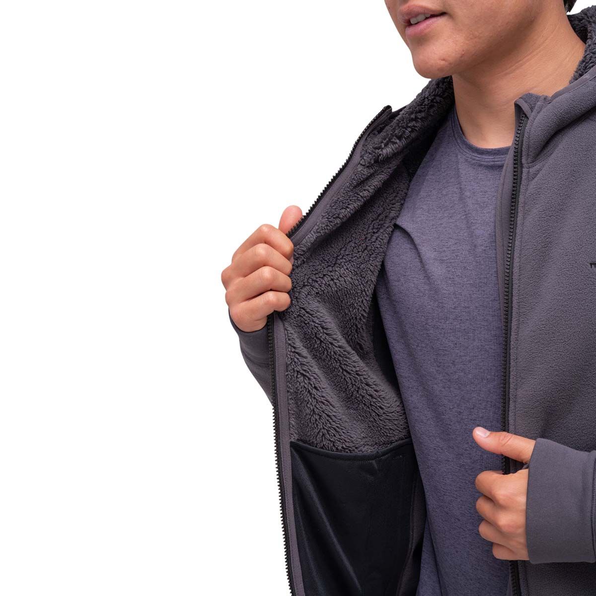 Macpac Men's Mountain Hooded Fleece Jacket Forged Iron S, Forged Iron, bcf_hi-res