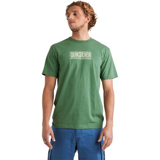 Quiksilver Waterman Men’s Bold Logo Short Sleeve Tee Myrtle S, Myrtle, bcf_hi-res