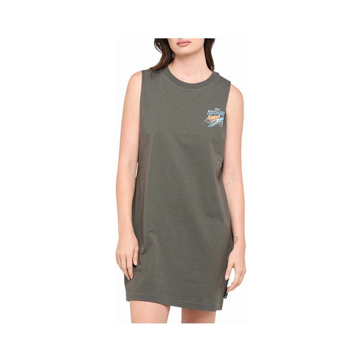 The Mad Hueys Women's Turtle Anchor Muscle Tank Dress Charcoal XS, Charcoal, bcf_hi-res