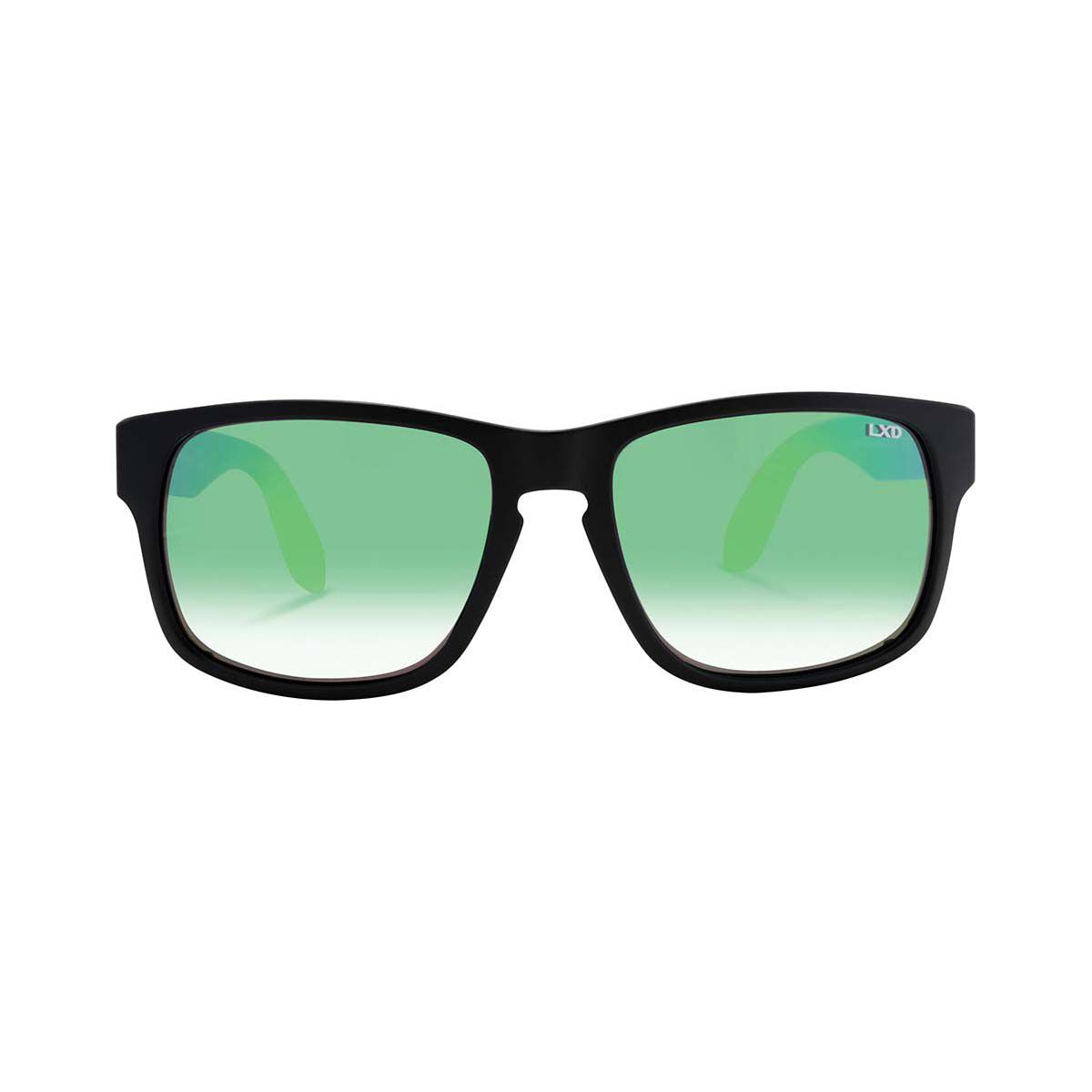 LXD Men&rsquo;s Baja Mirror Polar Sunglasses Matt Black with Green Lens, , bcf_hi-res