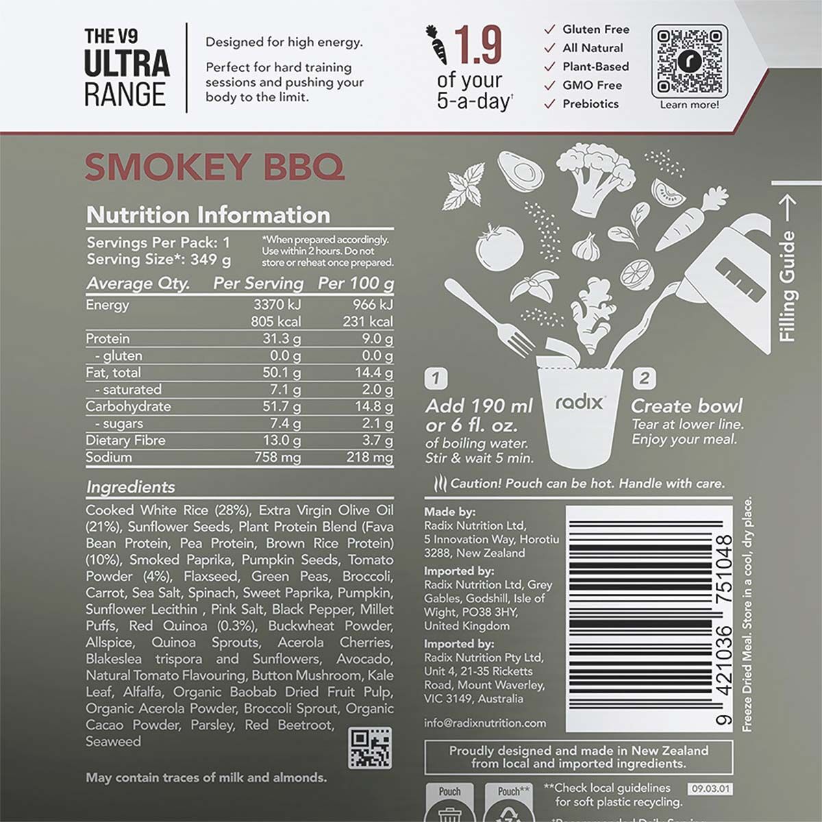 Radix Nutrition Freeze Dried Smokey BBQ Ultra 800kcal, , bcf_hi-res