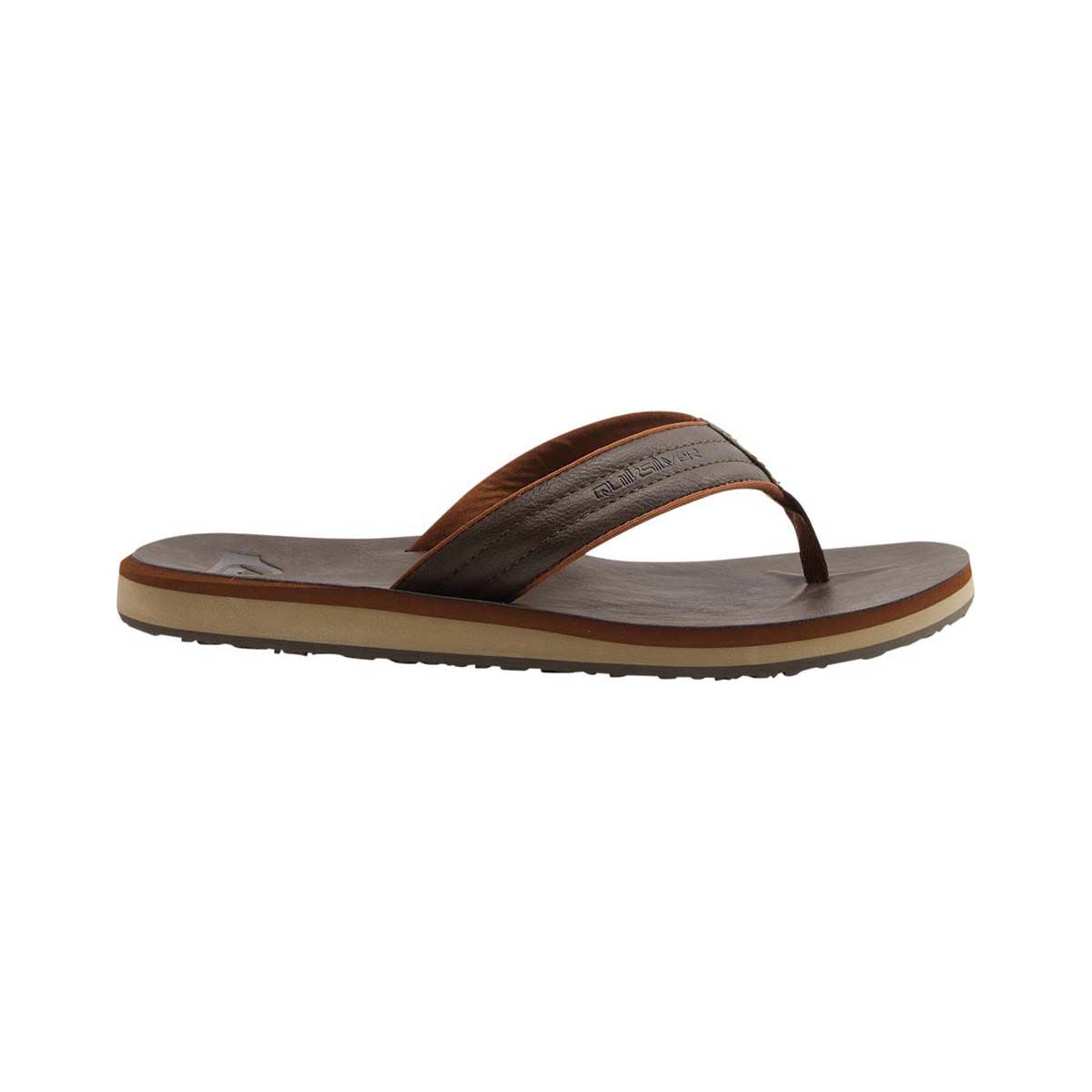 Quiksilver Men's Carver Nubuck Thongs Demitasse US 8, Demitasse, bcf_hi-res