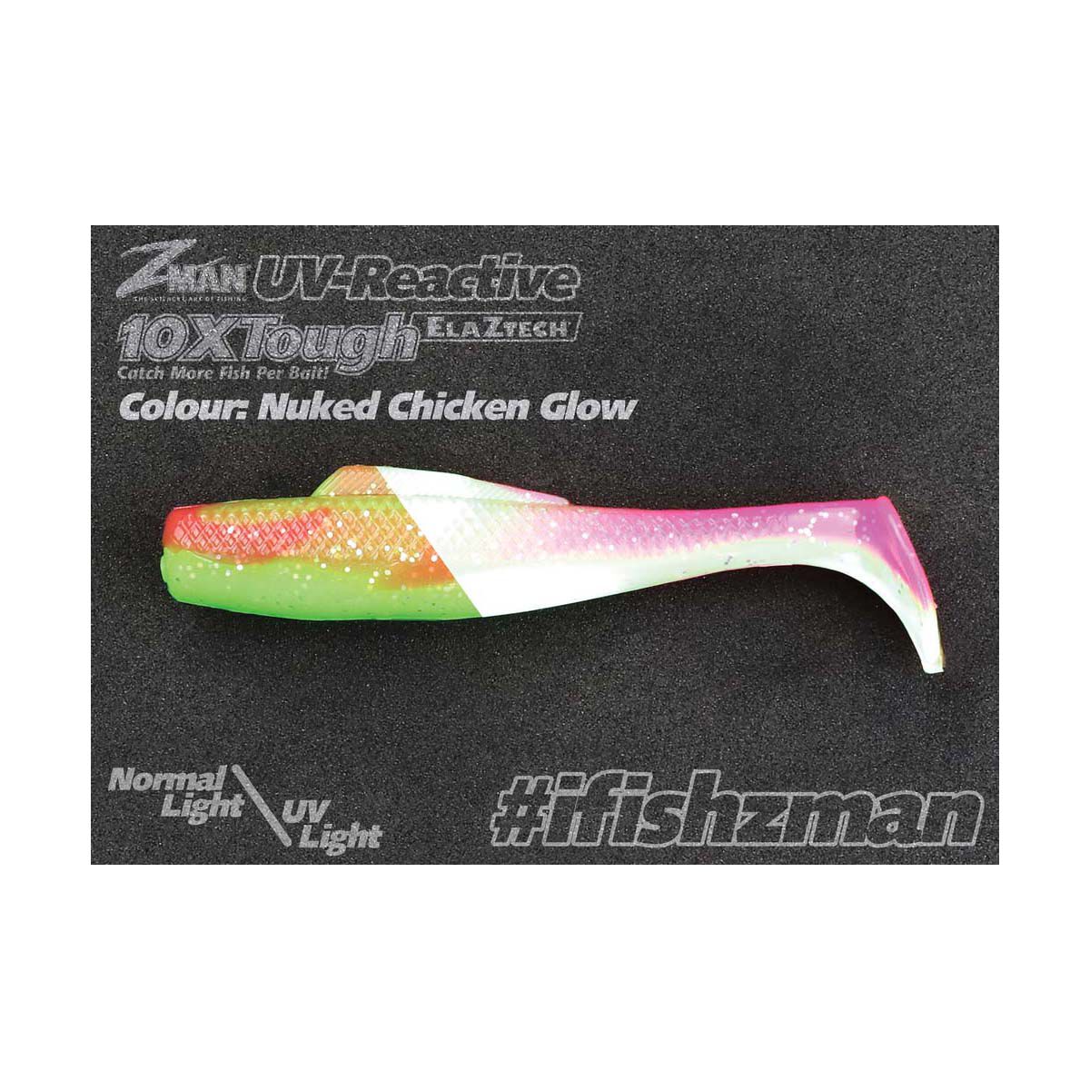 ZMan MinnowZ Soft Plastic Lure 3in 6 Pack Nuked Chicken Glow BCF