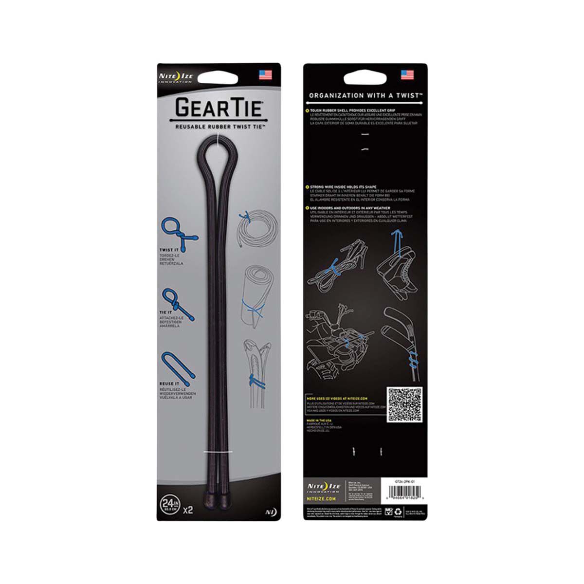 Nite Ize Black 24&rdquo; Gear Tie - Two Pack, , bcf_hi-res