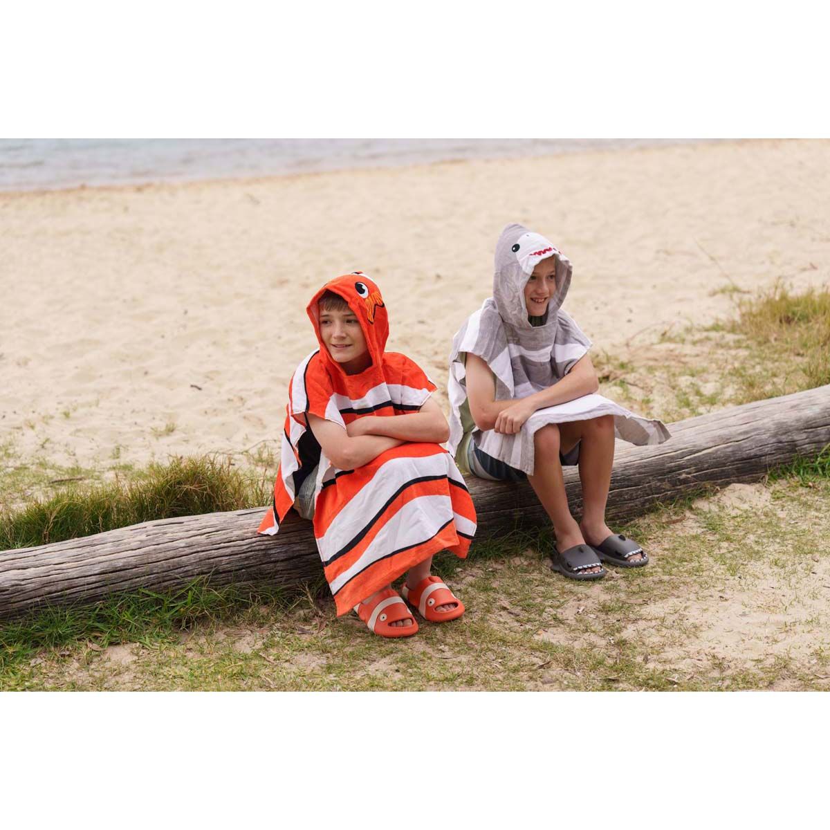 Kids Hooded Towel Shark, , bcf_hi-res