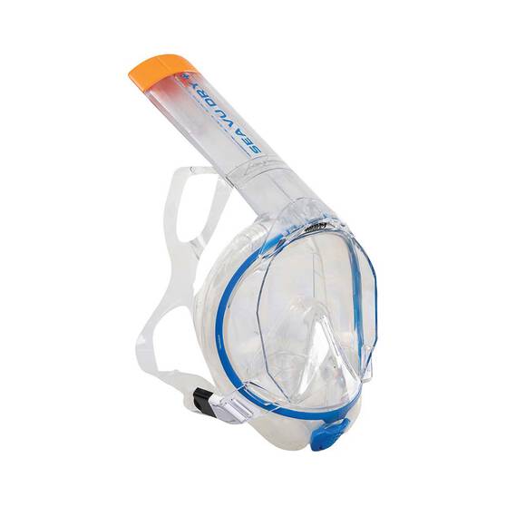 Mares Sea-Vu Dry + Full Face Snorkelling Mask, Blue / Clear, bcf_hi-res
