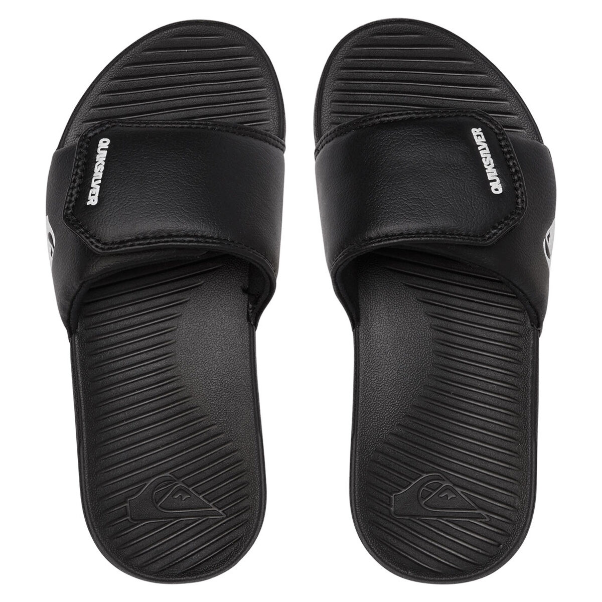 Quiksilver Bright Coast Adjust GS Kids Slides, Black/White, bcf_hi-res