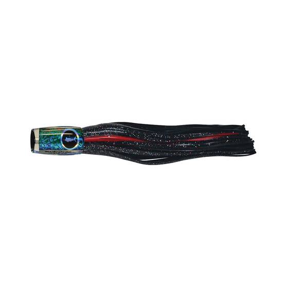 Bluewater Pop Skirted Trolling Lure 8in Black Red, Black Red, bcf_hi-res