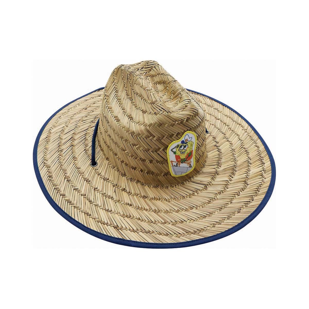 SpongeBob Unisex Straw Hat Natural OSFM, Natural, bcf_hi-res