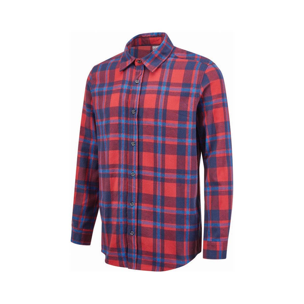 OUTRAK Unisex Flannel Shirt Red Check L, Red Check, bcf_hi-res