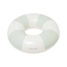 SUNNYLiFE Vacay Olive Stripe Inflatable Pool Tube, , bcf_hi-res