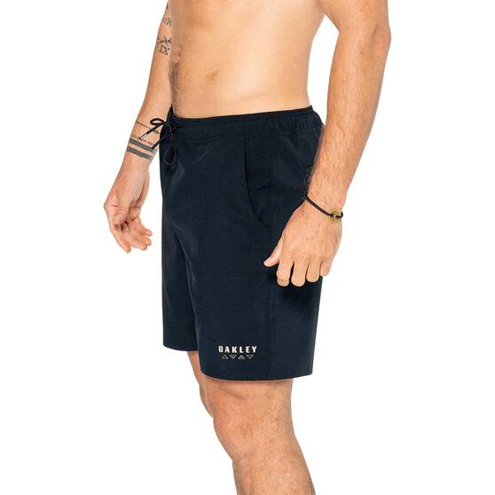 Oakley Men’s Elements Packable Hybrid Shorts 17in, Blackout, bcf_hi-res