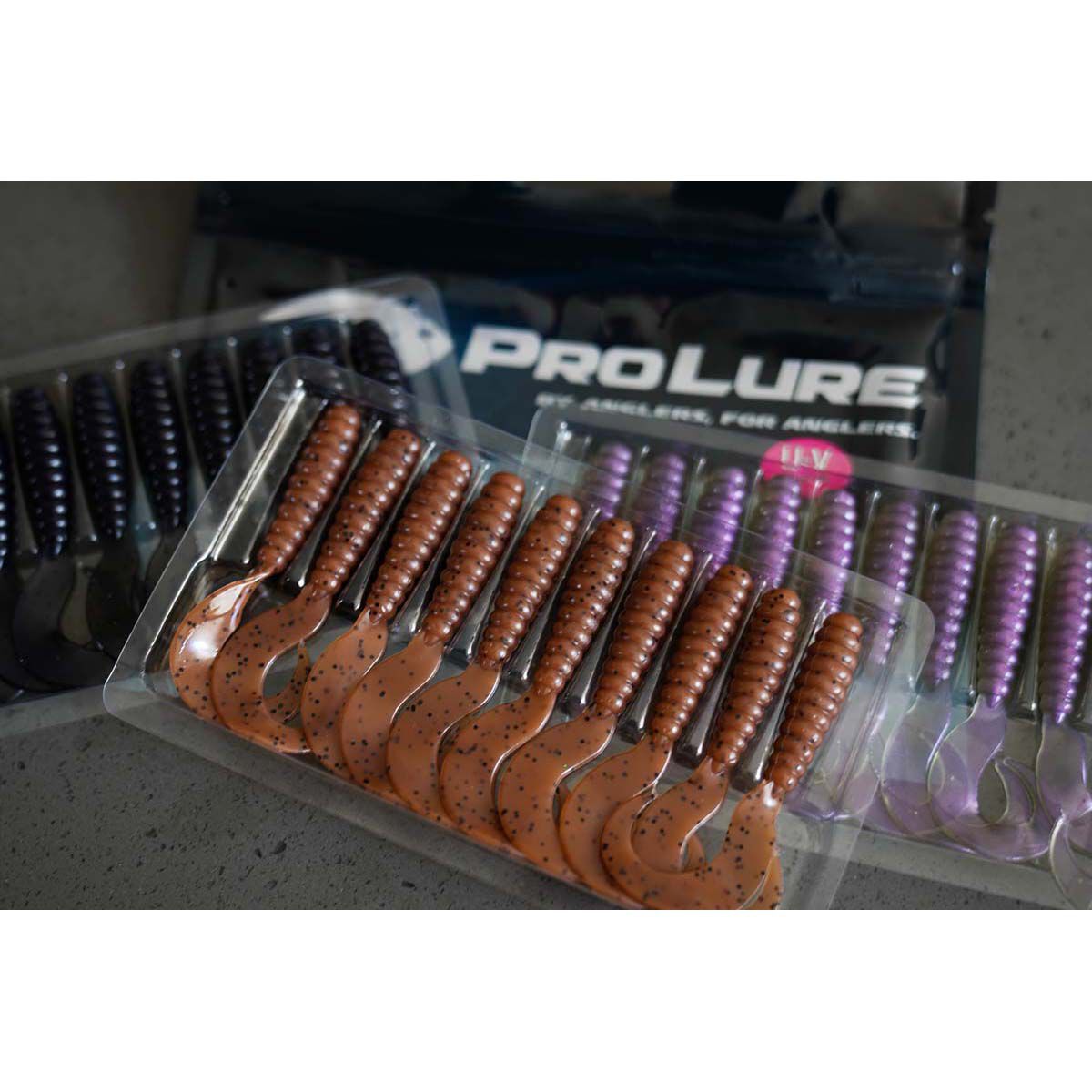 Pro Lure Grub Soft Plastic Lure 60mm UV Black, UV Black, bcf_hi-res