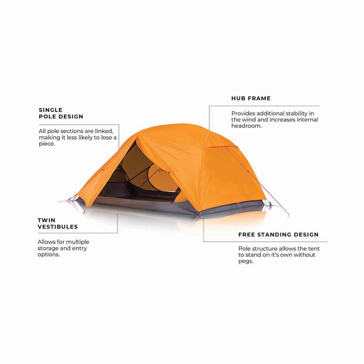Zempire Zeus 2 Person Hiking Tent, , bcf_hi-res