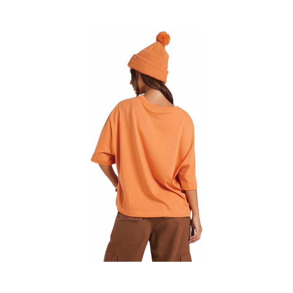 Quiksilver Rising Sun Short Sleeve Shirts for Women, Coral Gold, bcf_hi-res