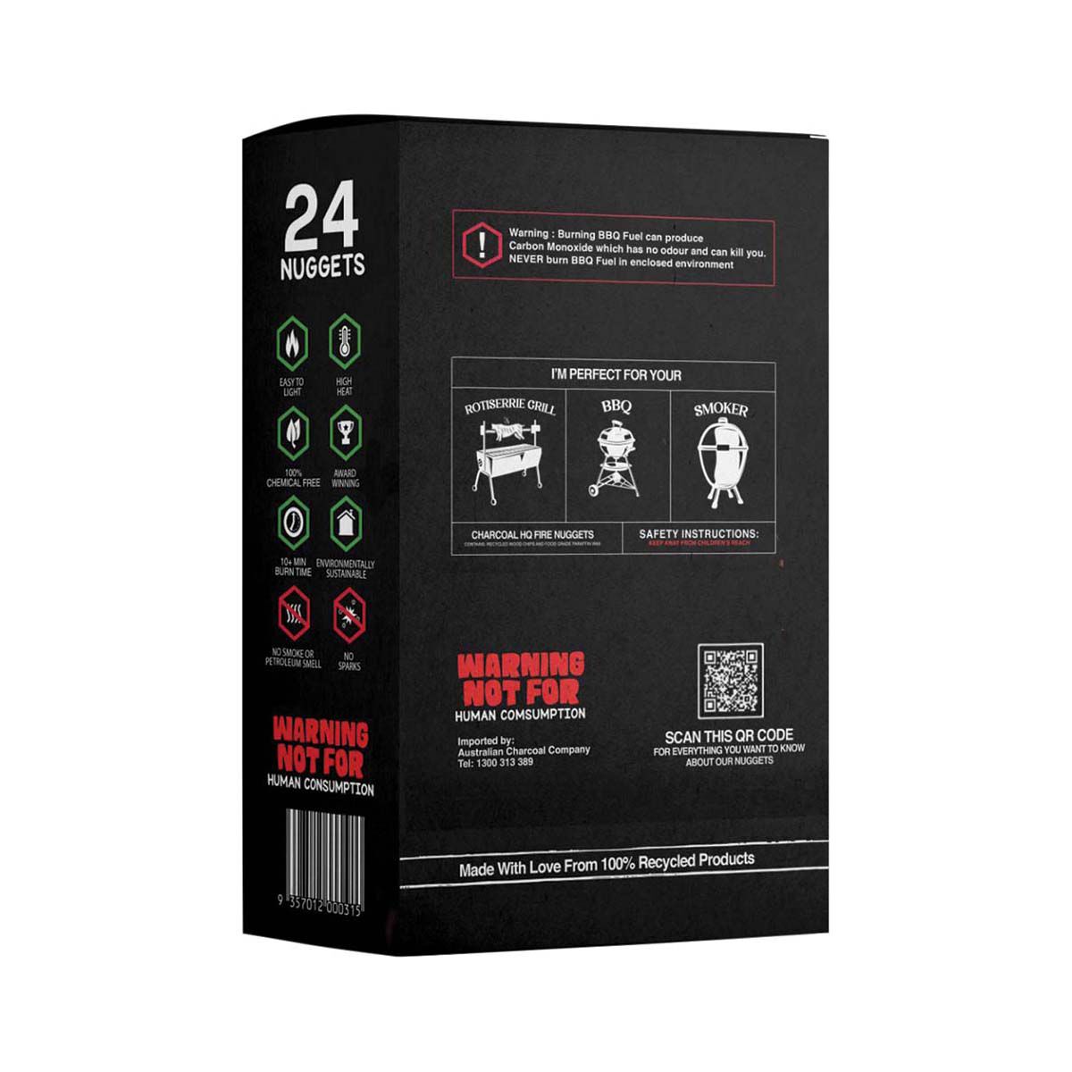 Charcoal HQ Fire Nugget 24 Pack, , bcf_hi-res