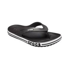 Crocs Unisex Bayaband Thongs, Black/White, bcf_hi-res