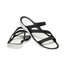 Crocs Women's Swiftwater Sandals Black/White W4, Black/White, bcf_hi-res