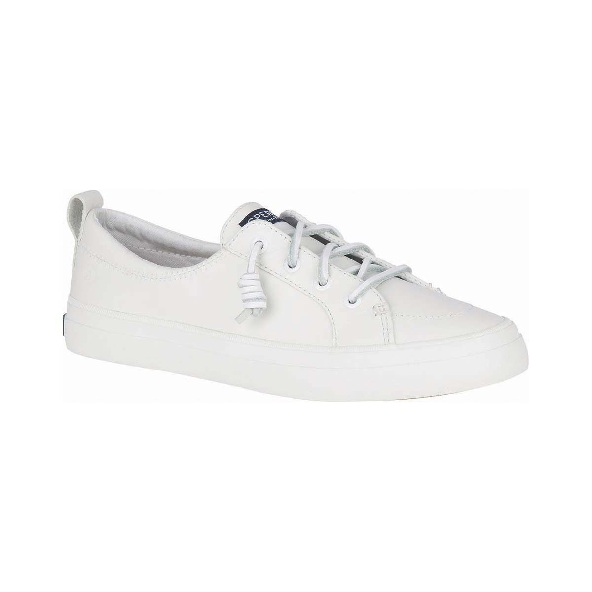 Sperry Women's Crest Vibe Leather Sneakers White 6, White, bcf_hi-res