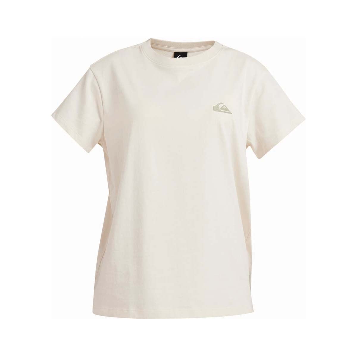 Quiksilver Classic Logo Short Sleeve Shirt for Women, Birch White, bcf_hi-res