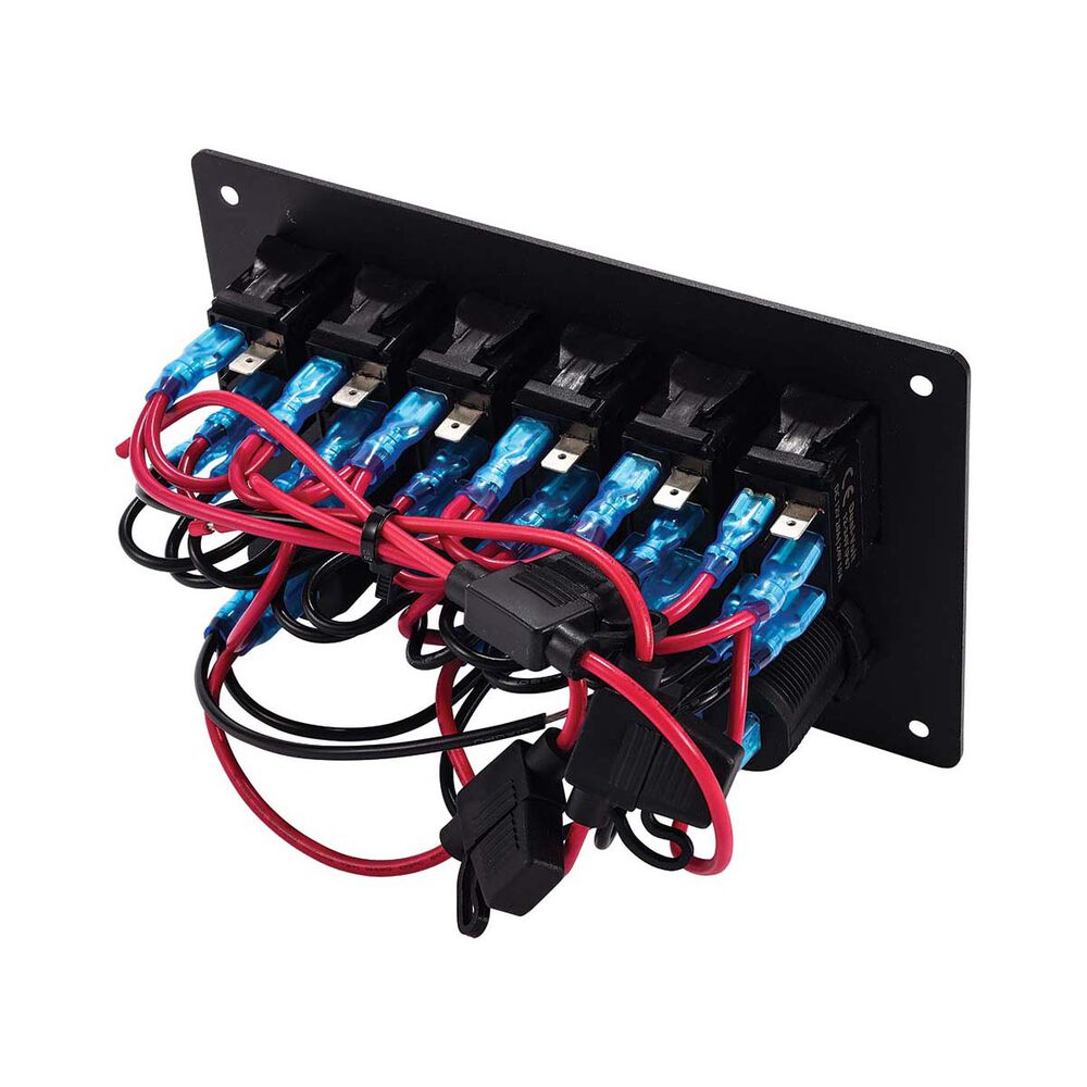 Bowline Switch Panel 6 Rocker 2 USB Plus Cigarette Socket | BCF