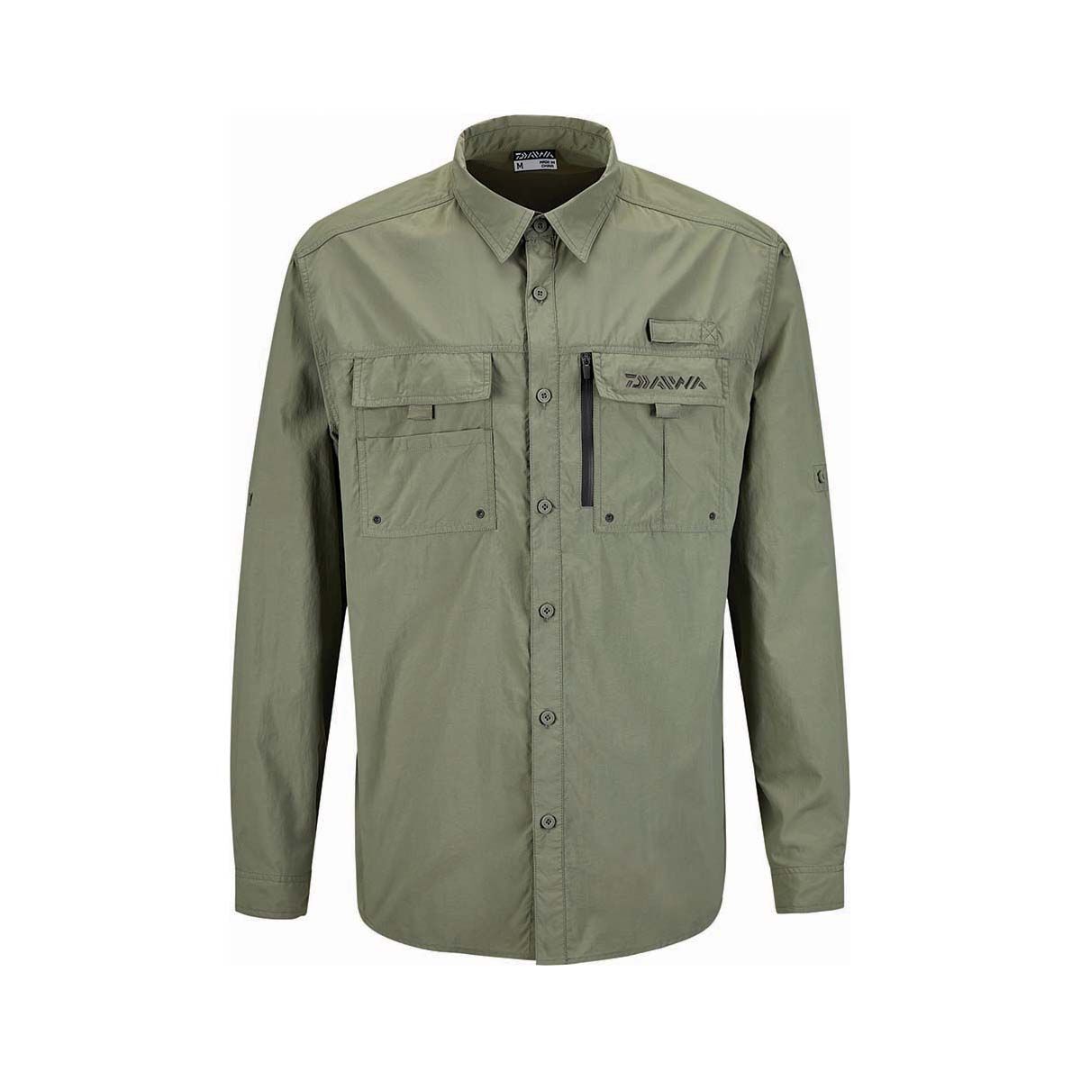 Daiwa Men&rsquo;s Long Sleeve Fishing Shirt, Olive, bcf_hi-res