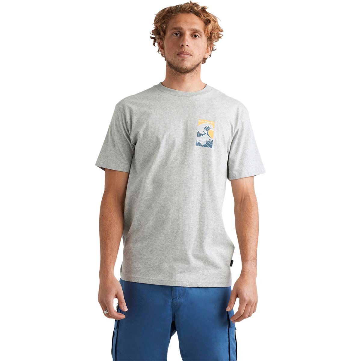 Quiksilver Waterman Men&rsquo;s Tsunami Short Sleeve Tee Grey Heather S, Grey Heather, bcf_hi-res