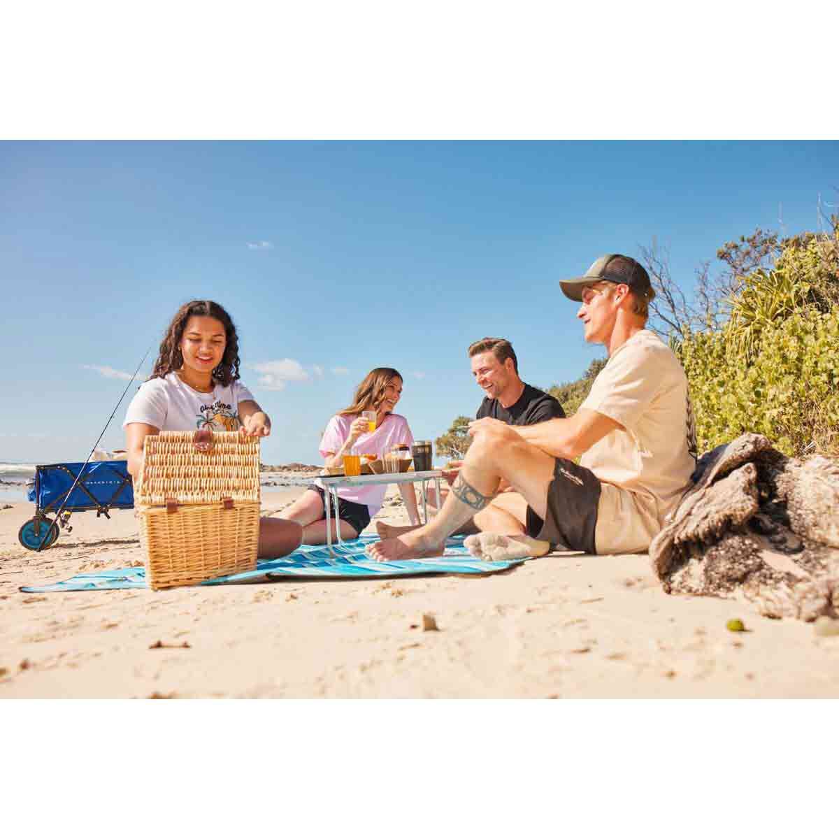 Wanderer Wicker Picnic Basket 4 Person, , bcf_hi-res