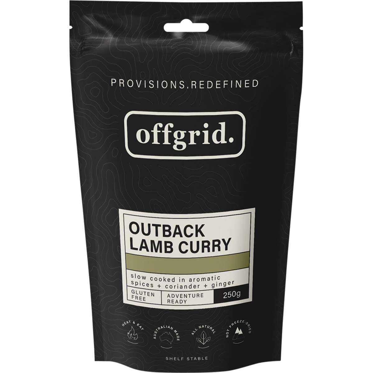 Offgrid Outback Lamb Curry Heat and Eat Meal 250g, , bcf_hi-res