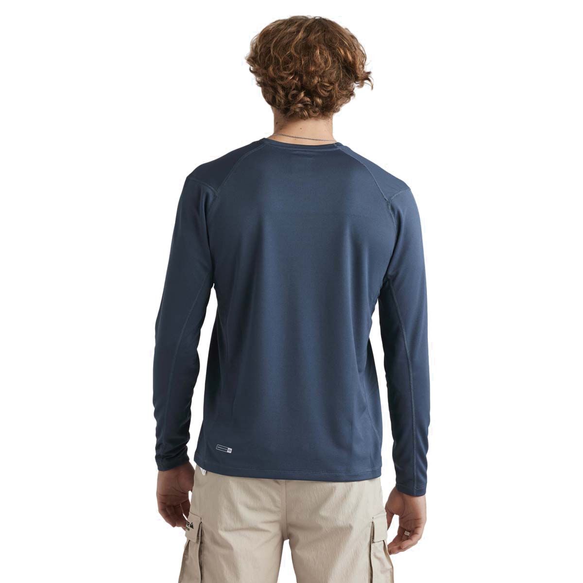 Quiksilver Men's Seagrass Long Sleeve Rashie Midnight Navy S, Midnight Navy, bcf_hi-res