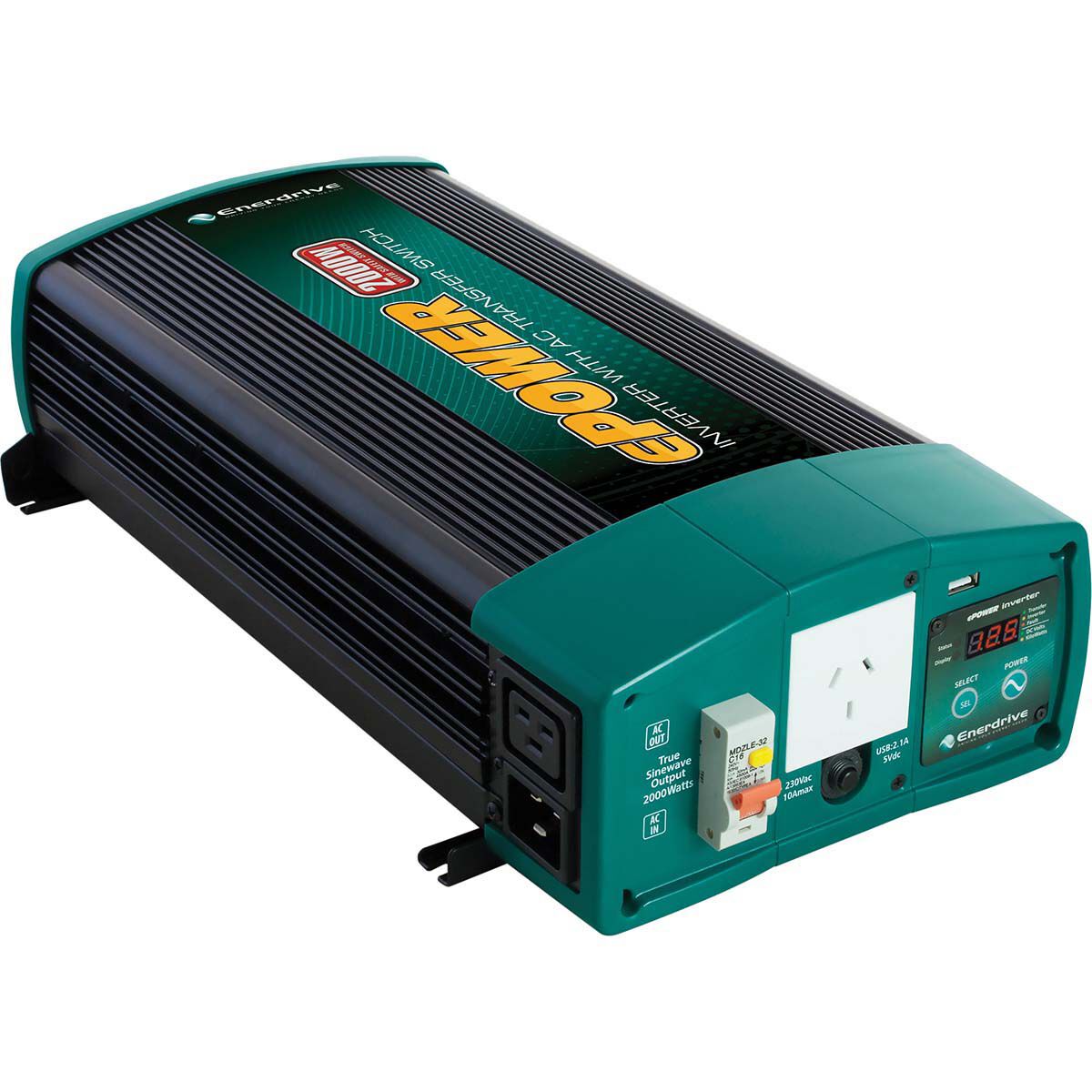 Enerdrive 2000W True Sine Wave Inverter with AC Transfer and Safety Switch, , bcf_hi-res