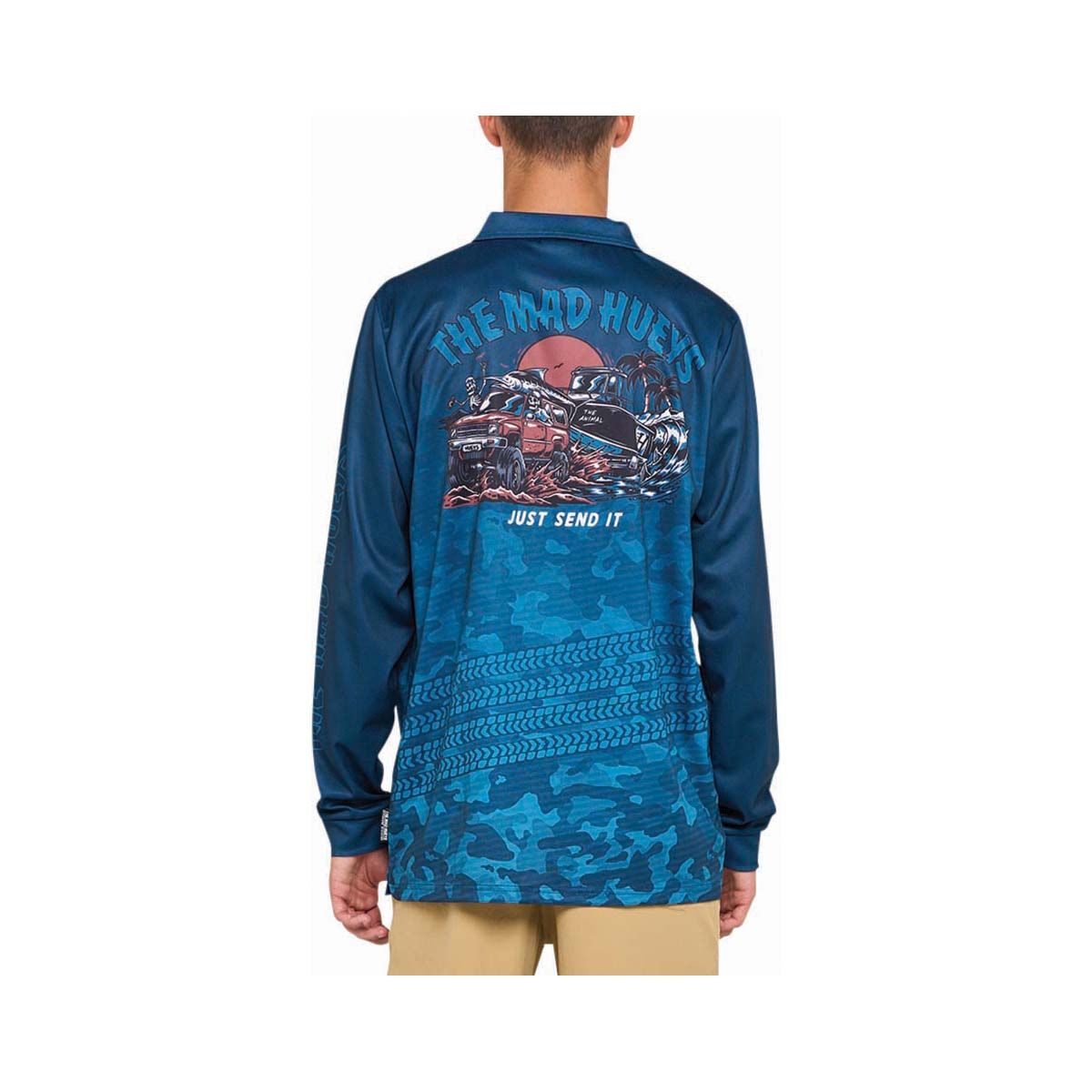 The Mad Hueys Men's Send It Fishing Shirt Teal S, Teal, bcf_hi-res