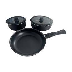 Wanderer Aluminium Non-Stick Pot Set 6 Piece, , bcf_hi-res