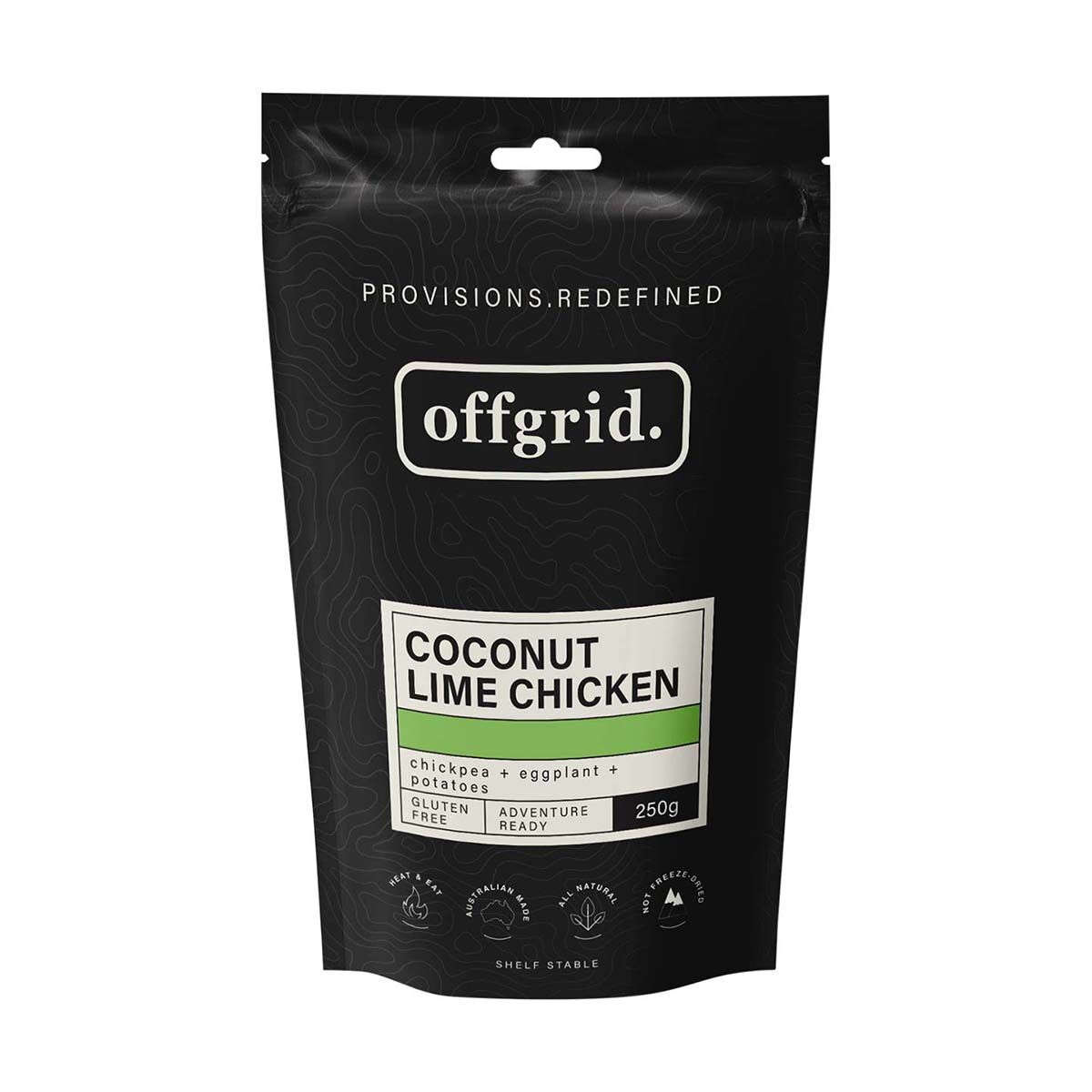 Offgrid Coconut Lime Chicken Heat and Eat Meal 250g, , bcf_hi-res
